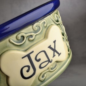 Personalized Slow Feeder Dog Bowl Single Ceramic Pet Dish Made To Order by Symmetrical Pottery image 3