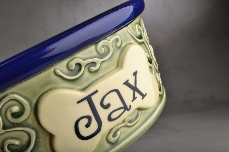 Personalized Slow Feeder Dog Bowl Single Ceramic Pet Dish Made To Order by Symmetrical Pottery image 3