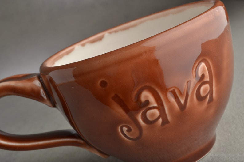 Symmetrical Pottery Java Coffee Mug - Thumbnail 4