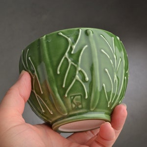 Soup Bowl Jade Green Ice Cream Cereal Bowl by Symmetrical Pottery image 3