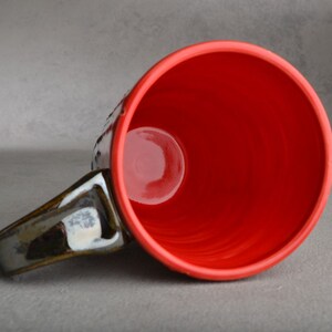 Sheet Metal Mug Made To Order Red and Chrome Sheet Metal Stoneware Mug by Symmetrical Pottery image 3