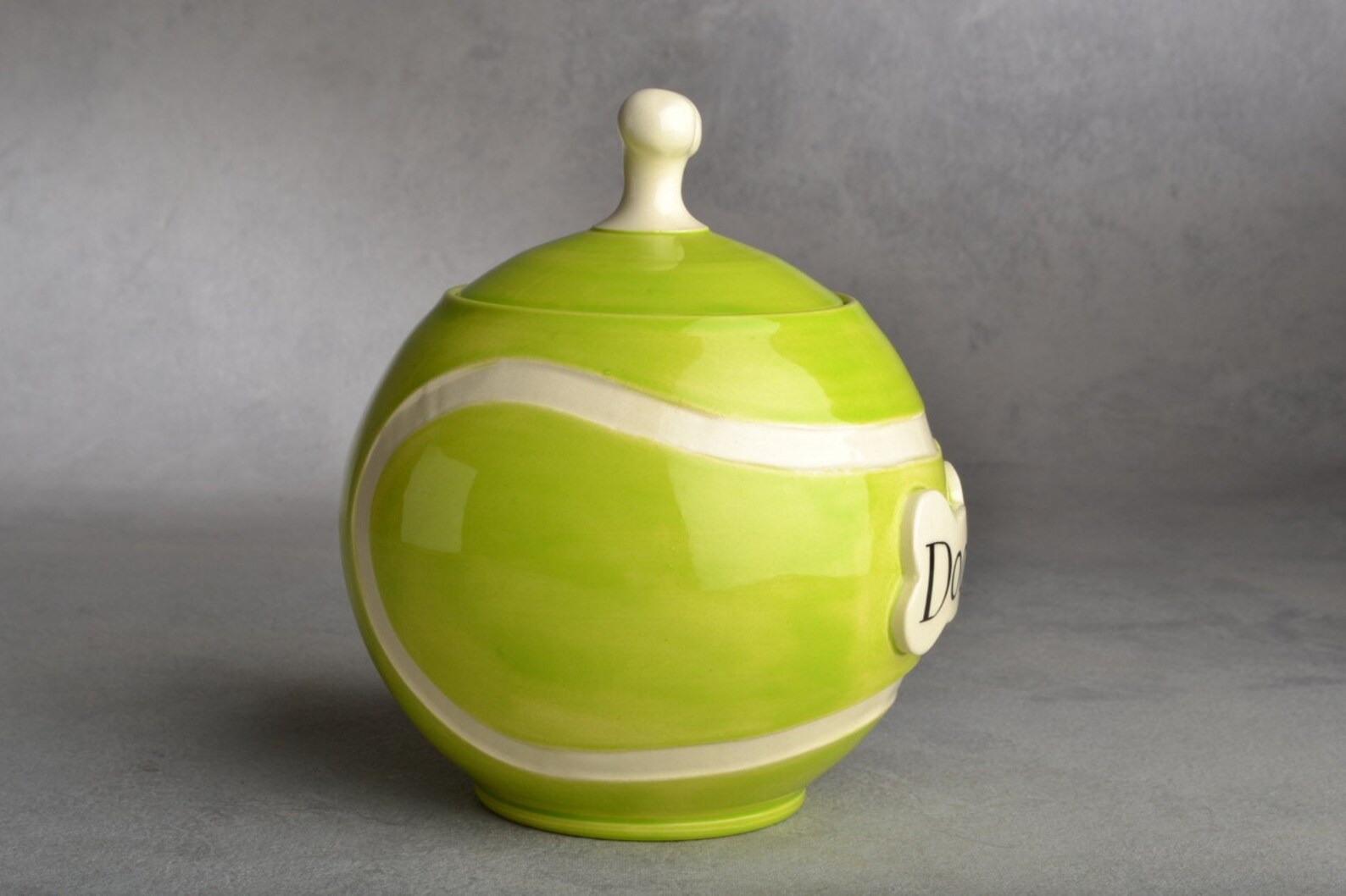 Tennis Ball Dog Treat Jar Urn by Symmetrical Pottery Etsy