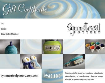 Gift Certificate to Symmetrical Pottery