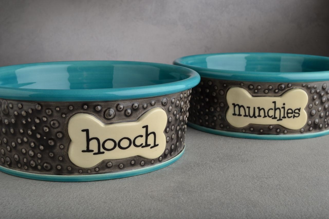 Dog Bowl Set Personalized Made To Order Dottie Dog Bowls by Etsy