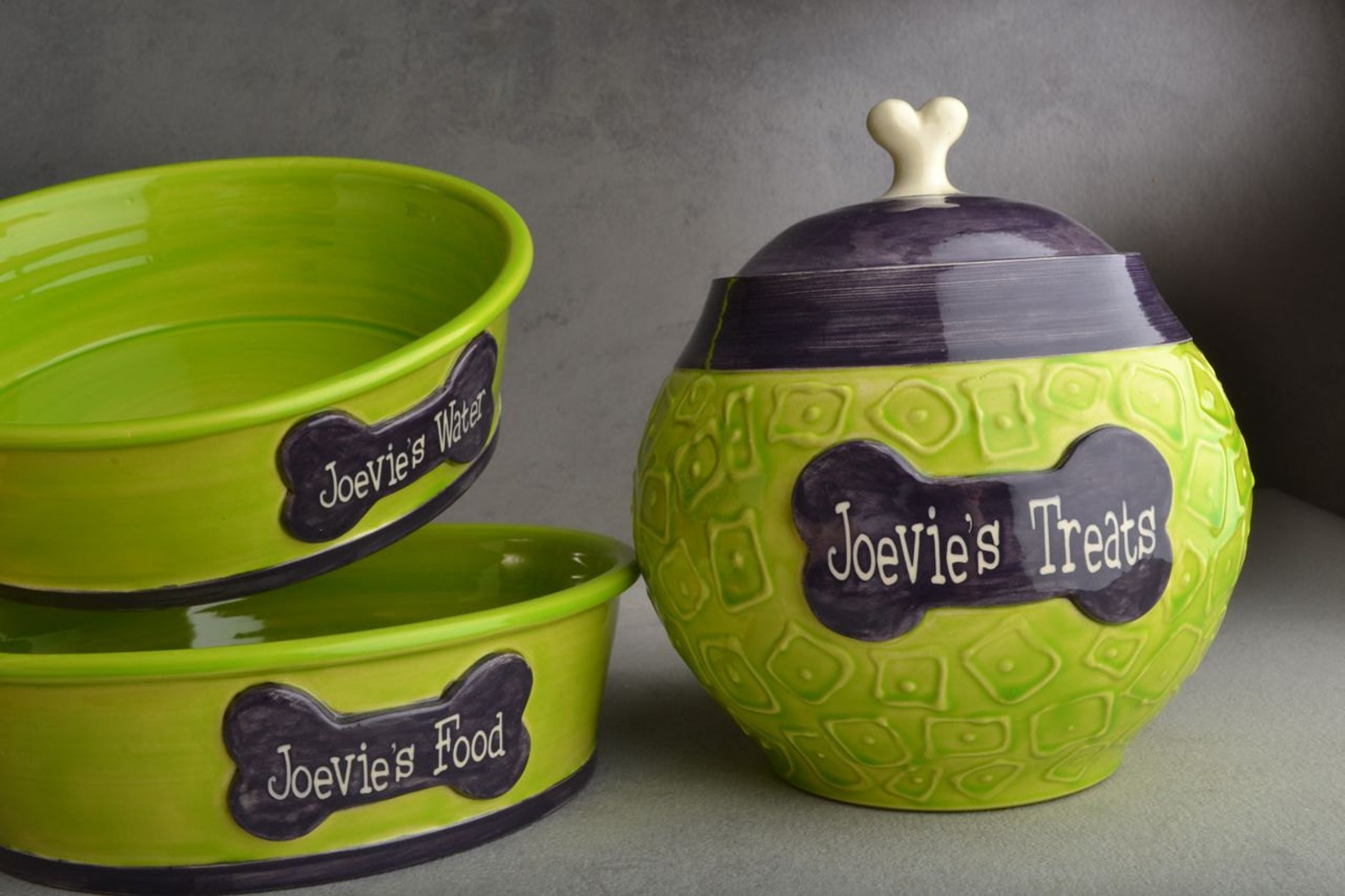 Dog Bowl Set Made to Order Personalized Smooth Dog Bowls by Etsy