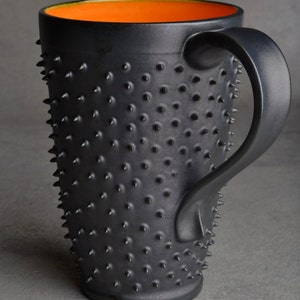 Tall Spiky Coffee Mug Made To Order Dangerously Spiky Travel Coffee Tea Mug Cup by Symmetrical Pottery image 3