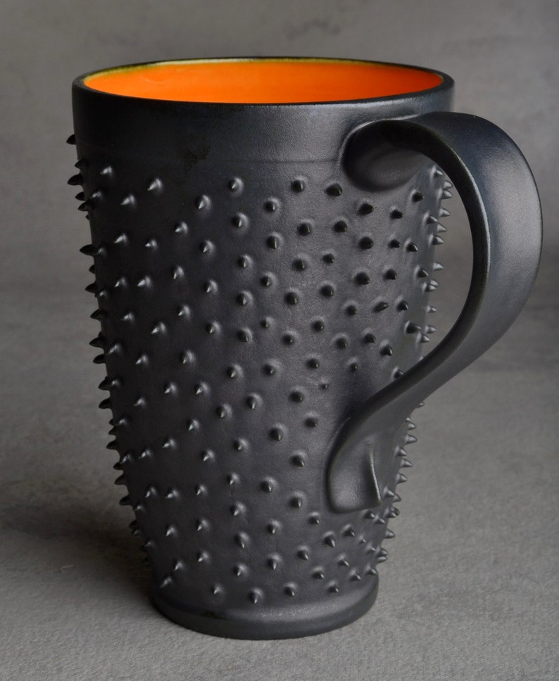 Tall Spiky Coffee Mug Made To Order Dangerously Spiky Travel Coffee Tea Mug Cup by Symmetrical Pottery image 3