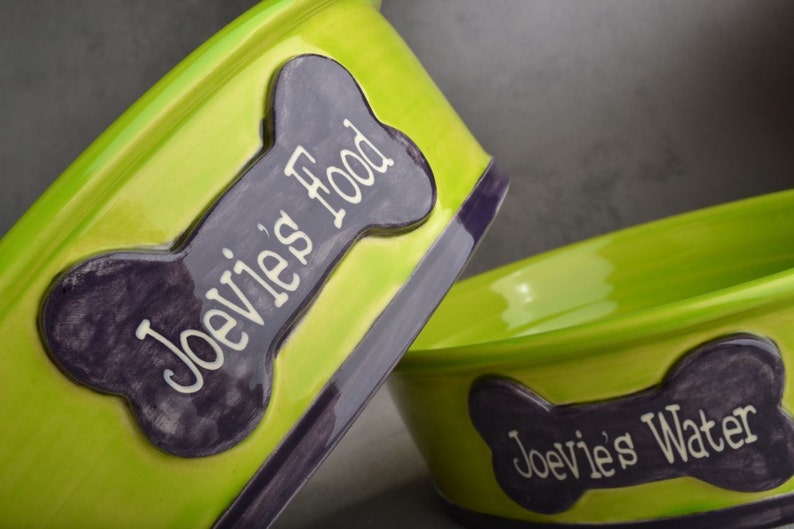 Dog Bowl Set Made to Order Personalized Smooth Dog Bowls by Etsy
