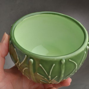 Soup Bowl Jade Green Ice Cream Cereal Bowl by Symmetrical Pottery image 2