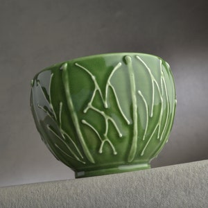 Soup Bowl Jade Green Ice Cream Cereal Bowl by Symmetrical Pottery image 8