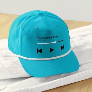 Funny Music Golf Hat, Double Bogey Blues Golf Rope Cap, Summer Golf Gift