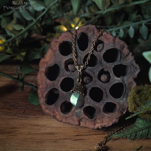 Fairy Bell Necklace, Brass Labradorite Necklace, Fairytale Wedding Jewelry, Fantasy jewelry
