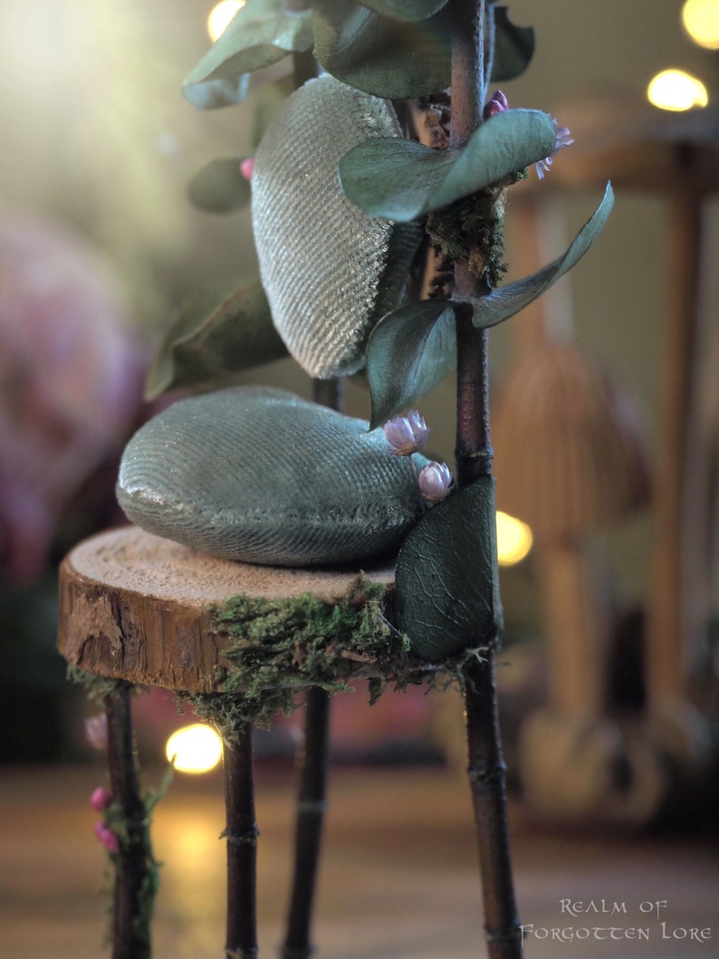 Spring Fairy Chair Light Green, Faerie Furniture Fantasy Home Decor, Fae Garden Chairs image 6