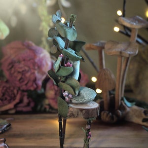 Spring Fairy Chair Light Green, Faerie Furniture Fantasy Home Decor, Fae Garden Chairs image 4