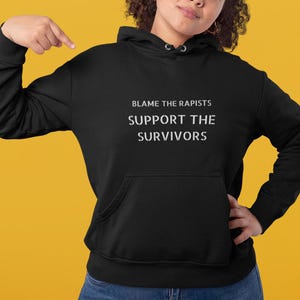 Support Survivors Hoodie | Feminist Apparel | Women Empowerment | Feminist Hoodie |  Women&#39;s Rights | Gifts for Activists | Gift for Her