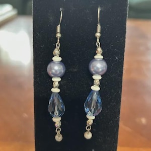 Blue Buffalo Bone Bead Earrings