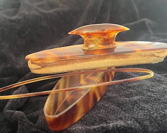 Antique Nail Buffer Art Deco Pyralin Florntine Shell