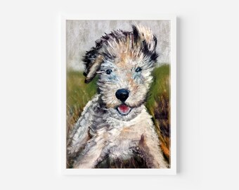 Foxterrier-Welpe Pastell Poster: Hundeliebhaber Kunstdruck (Digitaler Download)