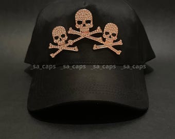 Bearded hats, Skull caps in 24k rose gold, Hats, Military caps, Slouchy caps, Snapback caps