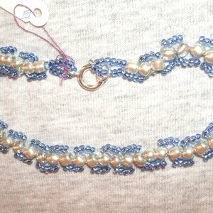 Blue and Silver Sead Bead Hand Woven Bracelet image 3