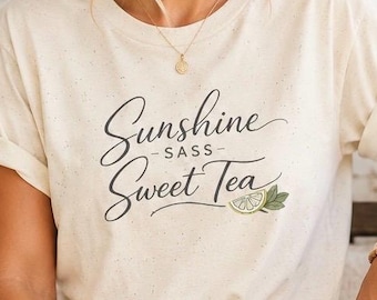 Sunshine Sass Sweet Tea Adult T-Shirt: Southern Grace Script Tee