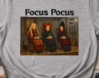 ウィッチシスターズコーヒーシャツ：フォーカス・ポーカス ハロウィン レディースTシャツ