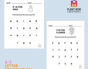 Letter Hunt Worksheets A-Z: Alphabet Recognition, Preschool-1st Grade (Digital Download)