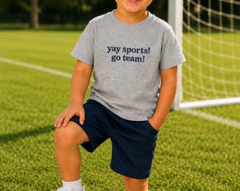 yay sports! go team! Youth Tee | Minimalist Sport Slogan Shirt