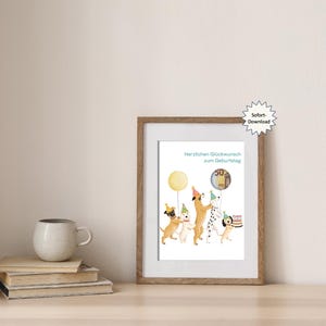 Geldgeschenk Geburtstag PDF | Kindergeburtstag |  Hunde Wunscherfüller Printable | Last Minute Geschenkidee | DIY Ausdrucken Sofort Download