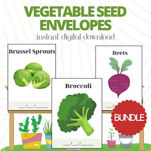 55 Printable Vegetable / Herb Seed Packets // Digital Download Printable Seed Packets
