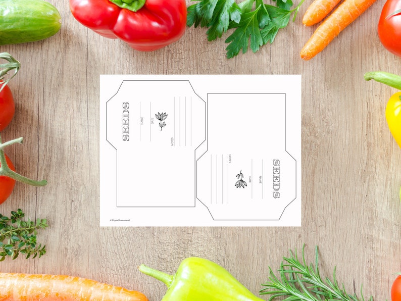 Printable Seed Envelope // Digital Garden // Print Your Own Envelope // 3x4 // Garden Gift // Printable Seed Packet image 3