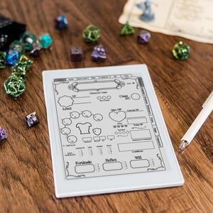 Pathfinder 2e Remaster player Supernote and tablet journal, Manta Nomad RPG notebook, generic class pages, grayscale