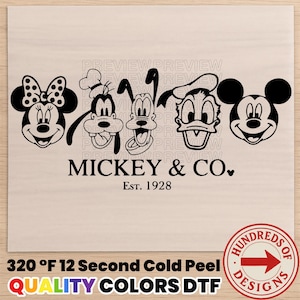 Mickey & Co Dtf Transfer, Minnie Mouse Ready To Press, Donald Duck Heat Transfer, Goofy DTF, Custom Disney Transfers