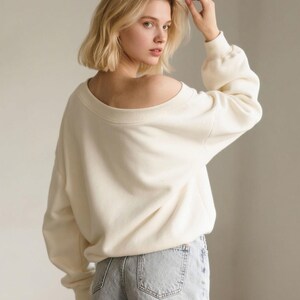 Pull Court à épaules Tombantes Simple Grid En Noir - Retro, Indie And