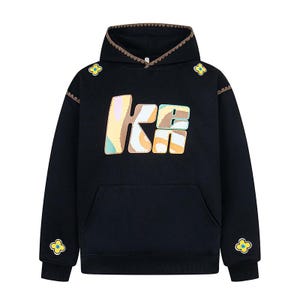 Woven Patchwork Heavyweight Hoodie – Unisex Oversized Streetwear Pullover