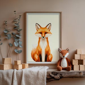Fox Nursery Wall Art – Woodland Animal Printable – Cozy Baby Room Decor – Neutral Fox Poster – Instant Digital Download – Boho Nursery