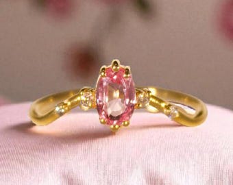 Robijn ovale solitairering, sterlingzilveren beloftering, geboortesteen juli