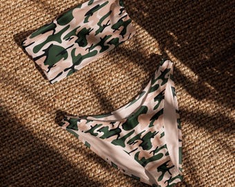 Light Camo Recycled bandeau bikini