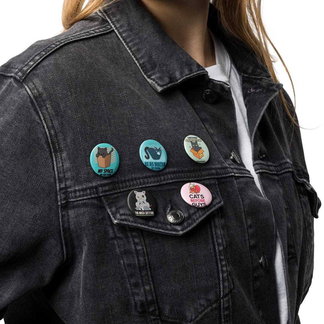 Insane Cats Set of 5 Pin Buttons - Etsy