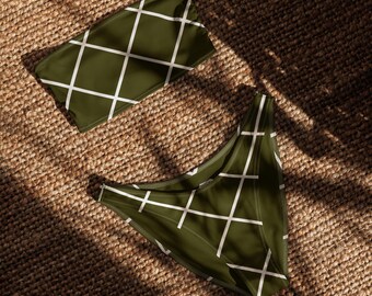 Olive Green Love Recycled bandeau bikini