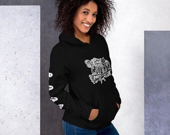 Black Cats Only Hoodie with design on right arm