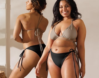 Straight Black String Bikini Bottom