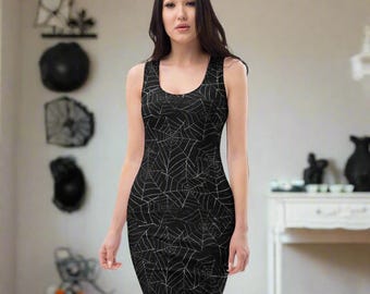 Spinnweben Bodycon Kleid