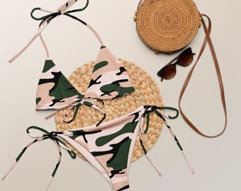 Light Camo recycled string bikini