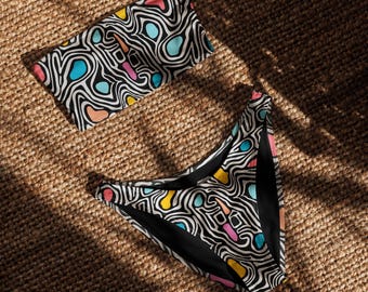 Abstract Pop Recycled bandeau bikini
