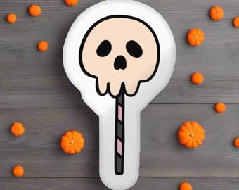 Skull Lolli-pop Custom-shaped pillow-etsy
