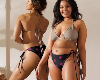 Pink Skulls String Bikini Bottom