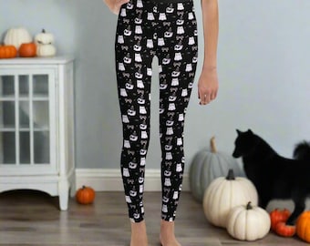 Kawaii Ghost Kitty Youth Leggings