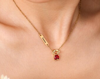 Collana con nome personalizzato, gioiello da sposa inciso, collana per damigella d'onore, regalo per la proposta di damigella d'onore, regalo per lei