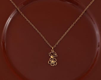 Personalized Birth Flower Necklace, Custom Floral Necklace, Bridesmaid Necklace, Wedding Gift, Birth Month Flower Jewelry